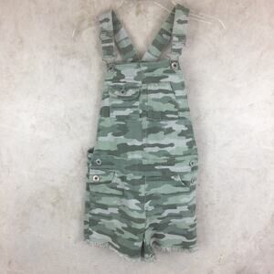 Lucky Brand  Girl's Green Como Croped Overalls Shorts  Kid's Size 7